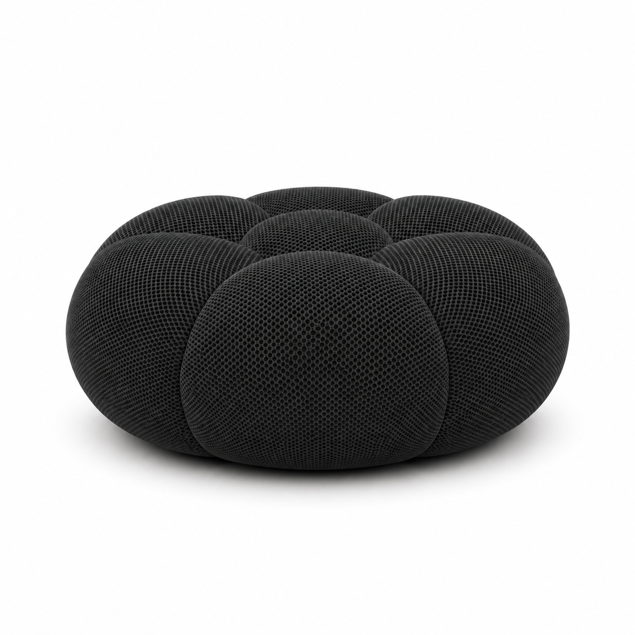 Pouf Rousseau Noir textile — vue de dessous