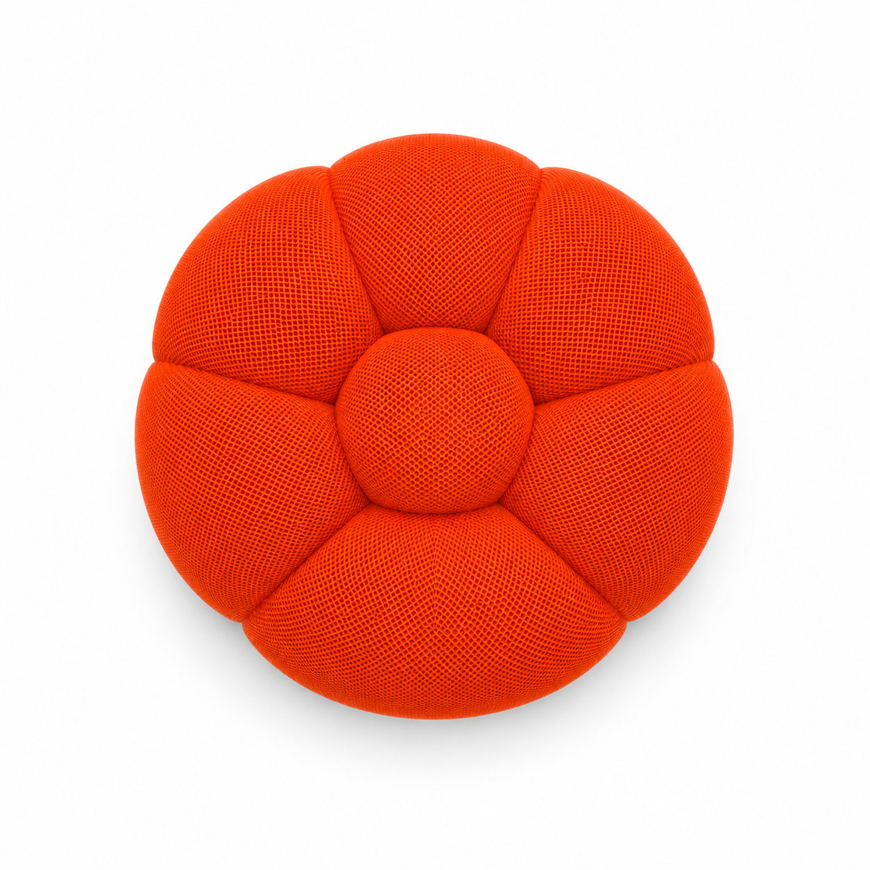 Pouf Rousseau Orange vif — vue de dessus