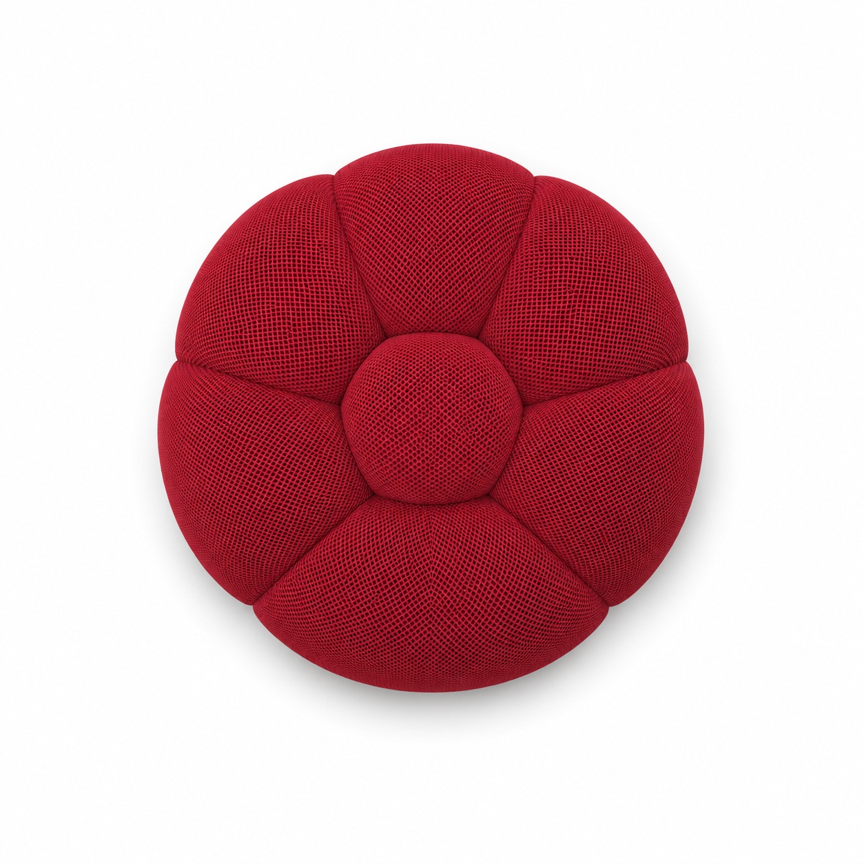 Pouf Rousseau Rouge profond — vue de dessus