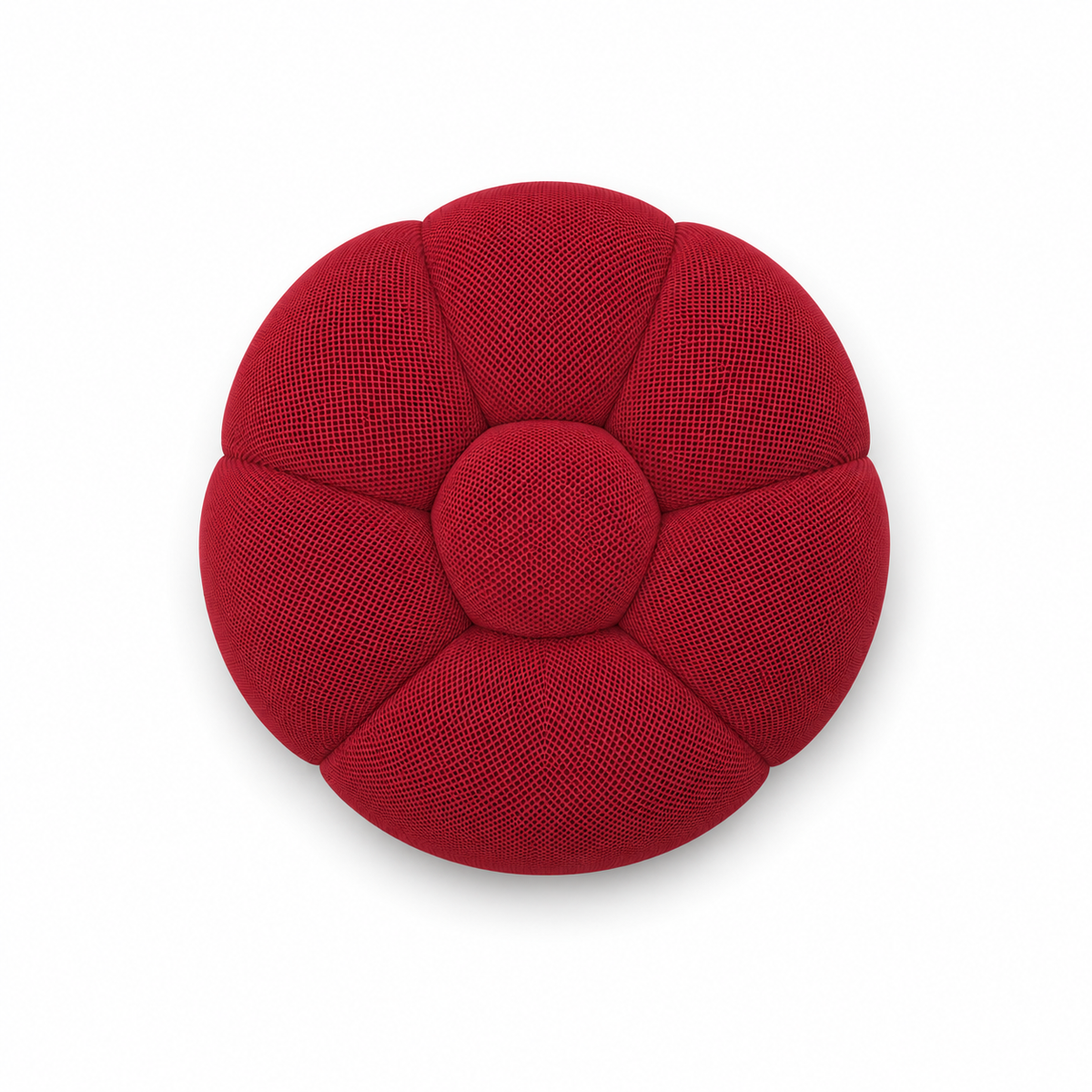 Pouf Rousseau Rouge profond — vue de dessus
