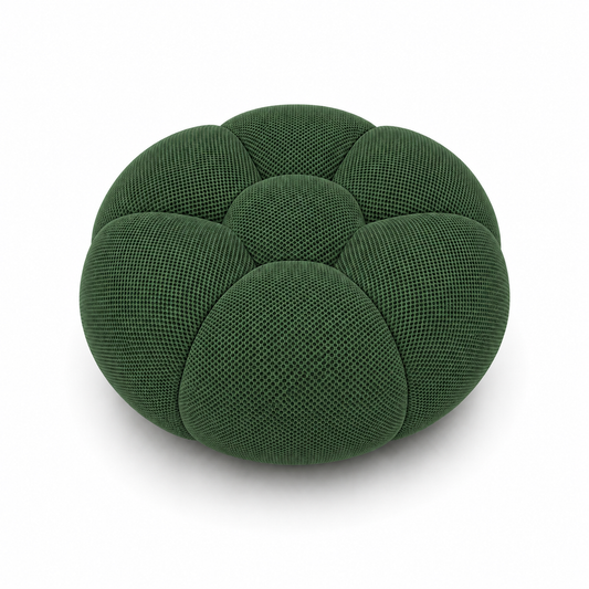 Pouf Rousseau Vert forêt — vue de face