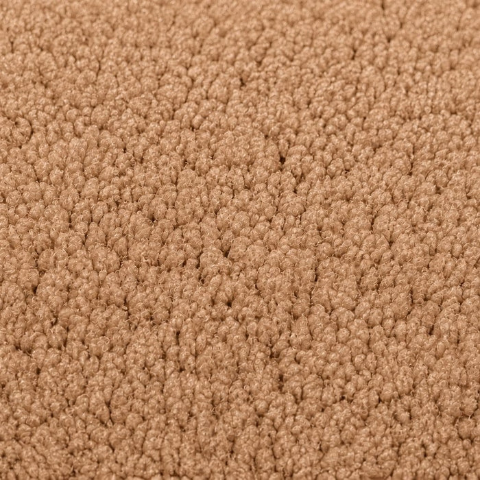 Gros plan de la maille bouclette Orbe Paris, coloris Camel.