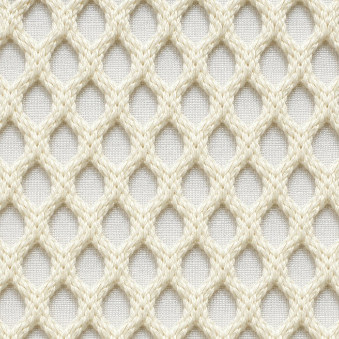 Gros plan du tissu technique Orbe Paris, teinte Blanc cassé — relief alvéolé visible.